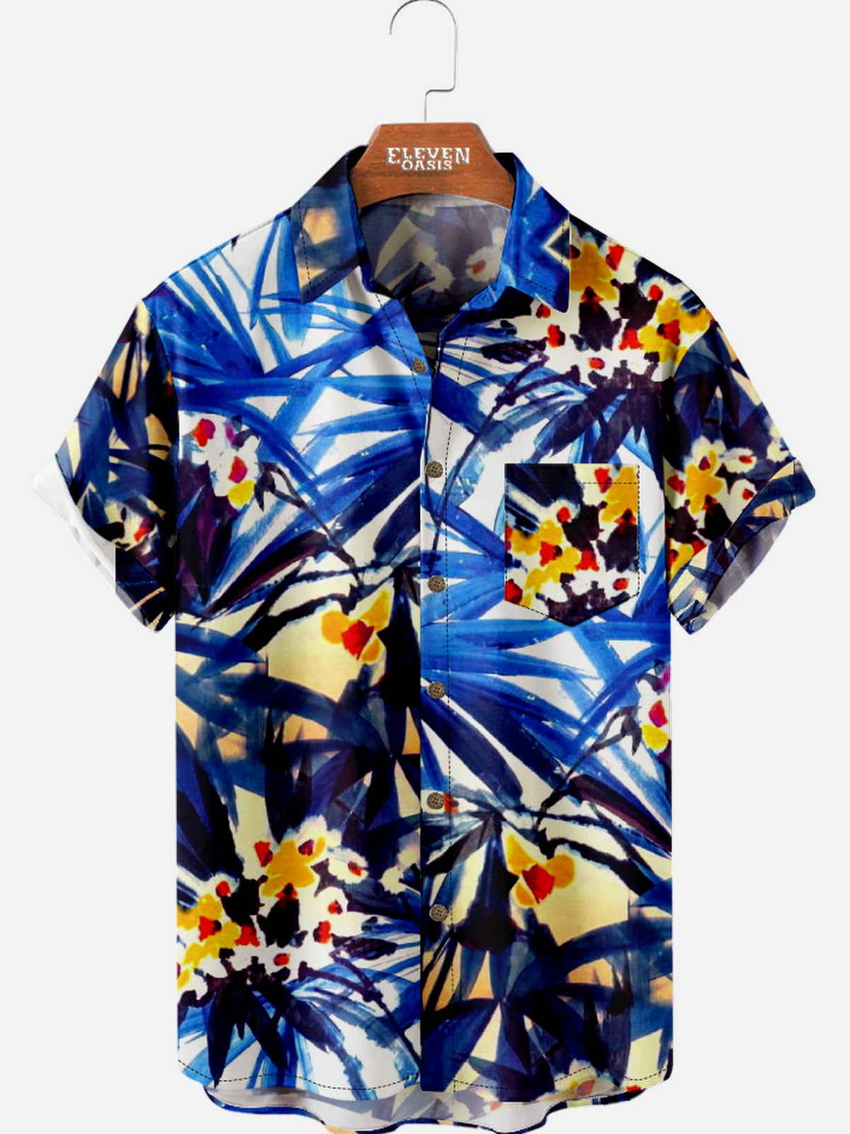 Men's Abstract Floral Short Sleeve Shirt Eleven Oasis
