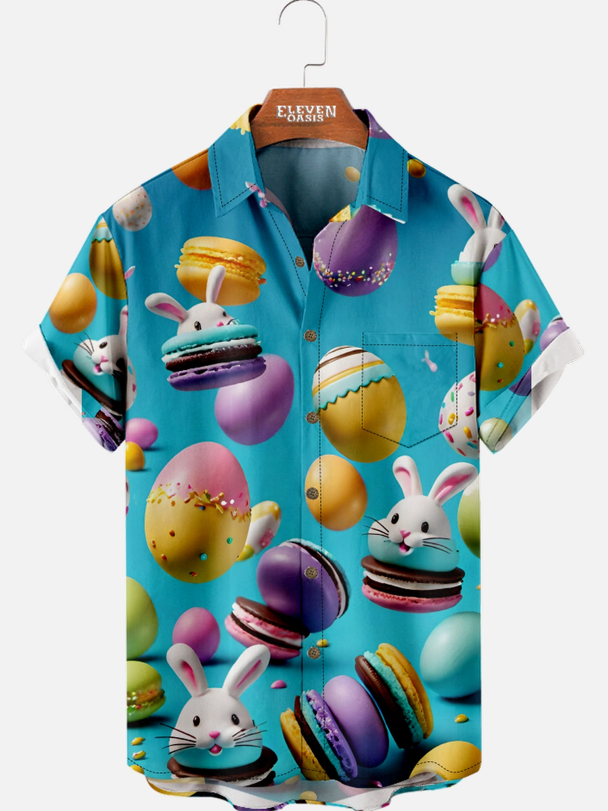 Men's Easter Bunny and Treats Short Sleeve Shirt Eleven Oasis
