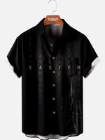 Men's Easter Crossword Puzzle Short Sleeve Shirt Eleven Oasis