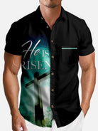 Men's He Is Risen Short Sleeve Shirt ElevenOasis