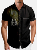 Men's Floral Cross Graphic Short Sleeve Shirt Eleven Oasis