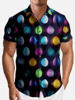 Tall Men's Colorful Polka Dot Egg Short Sleeve Shirt Eleven Oasis