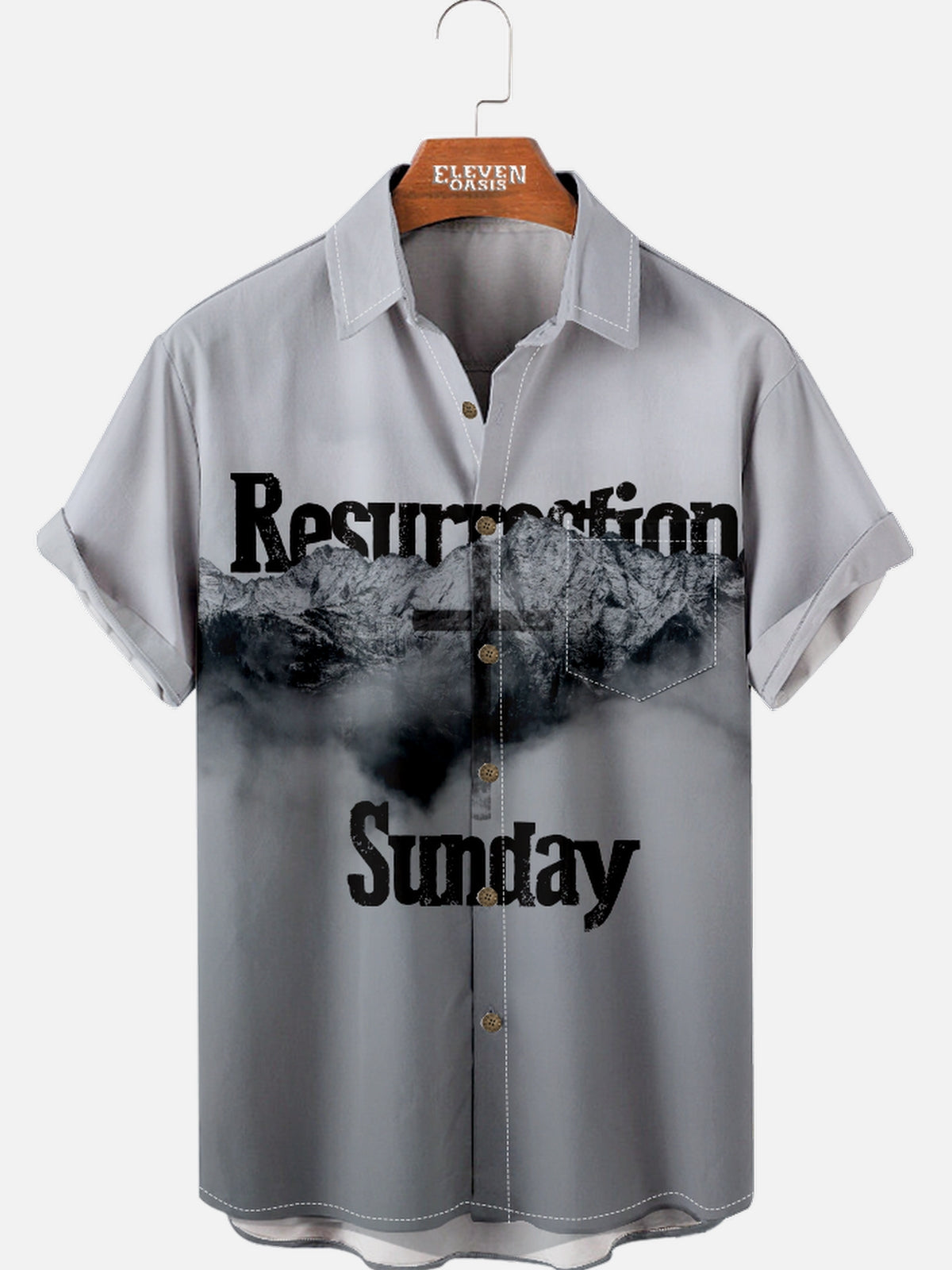 Men's Resurrection Sunday Graphic Short Sleeve Shirt Eleven Oasis