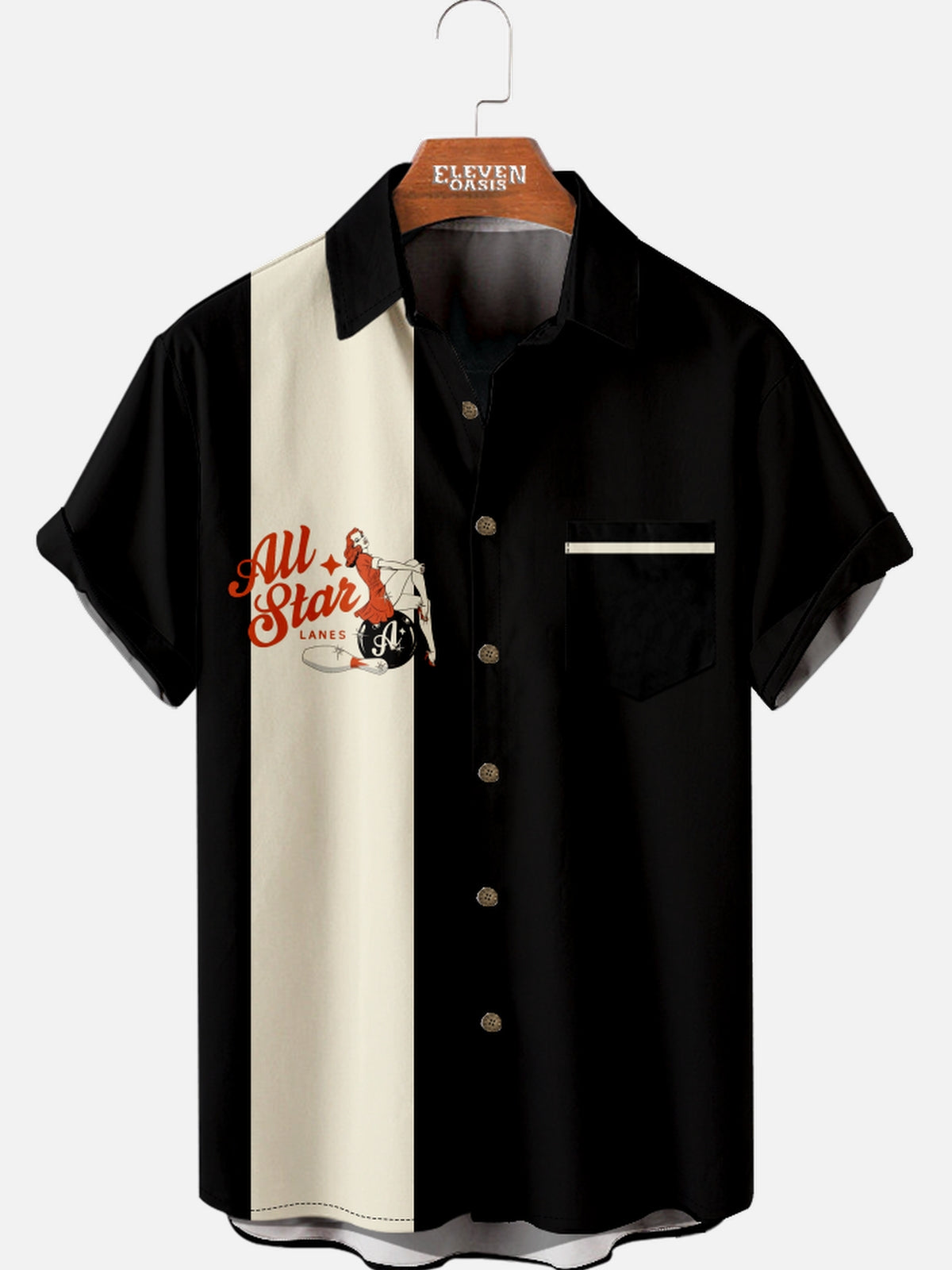 Men's All Star Lanes Short Sleeve Shirt Eleven Oasis