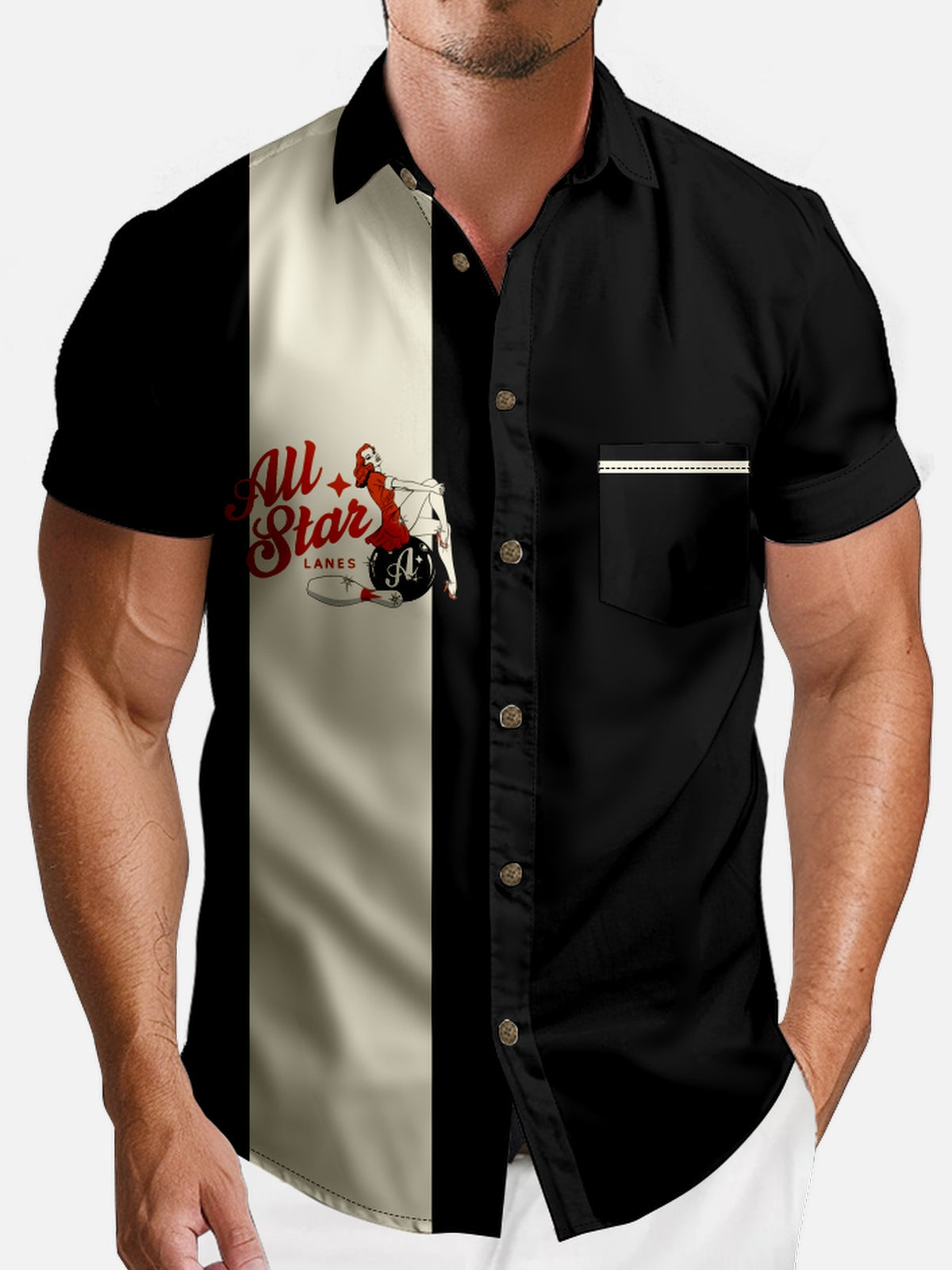 Men's All Star Lanes Short Sleeve Shirt Eleven Oasis