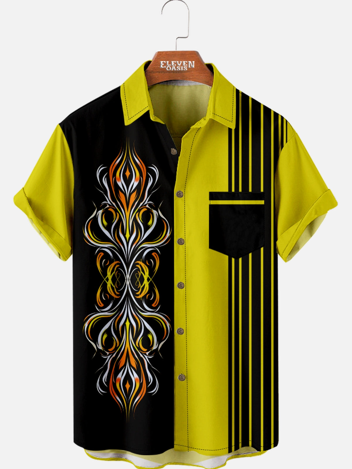 Men's Flame Stripe Short Sleeve Shirt Eleven Oasis