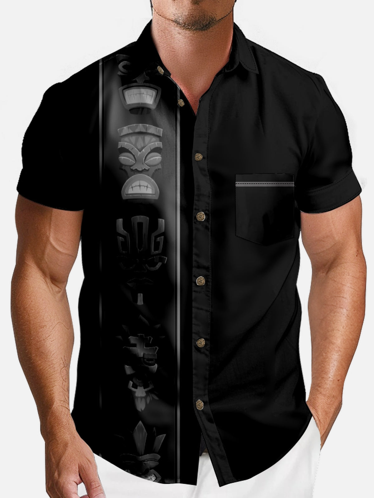 Men's Tribal Totem Short Sleeve Shirt Eleven Oasis