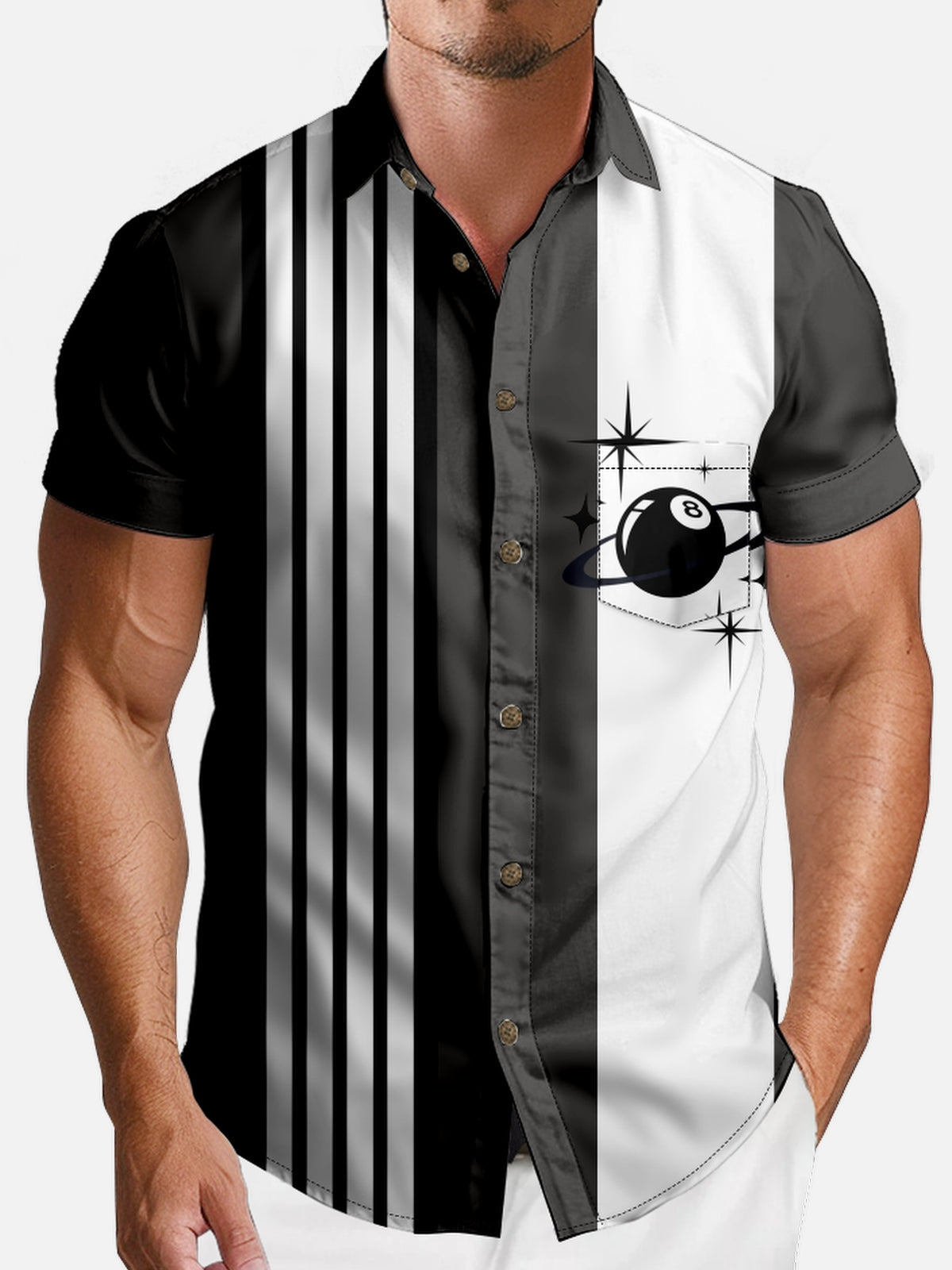 Men's Cosmic Billiard Short Sleeve Shirt Eleven Oasis
