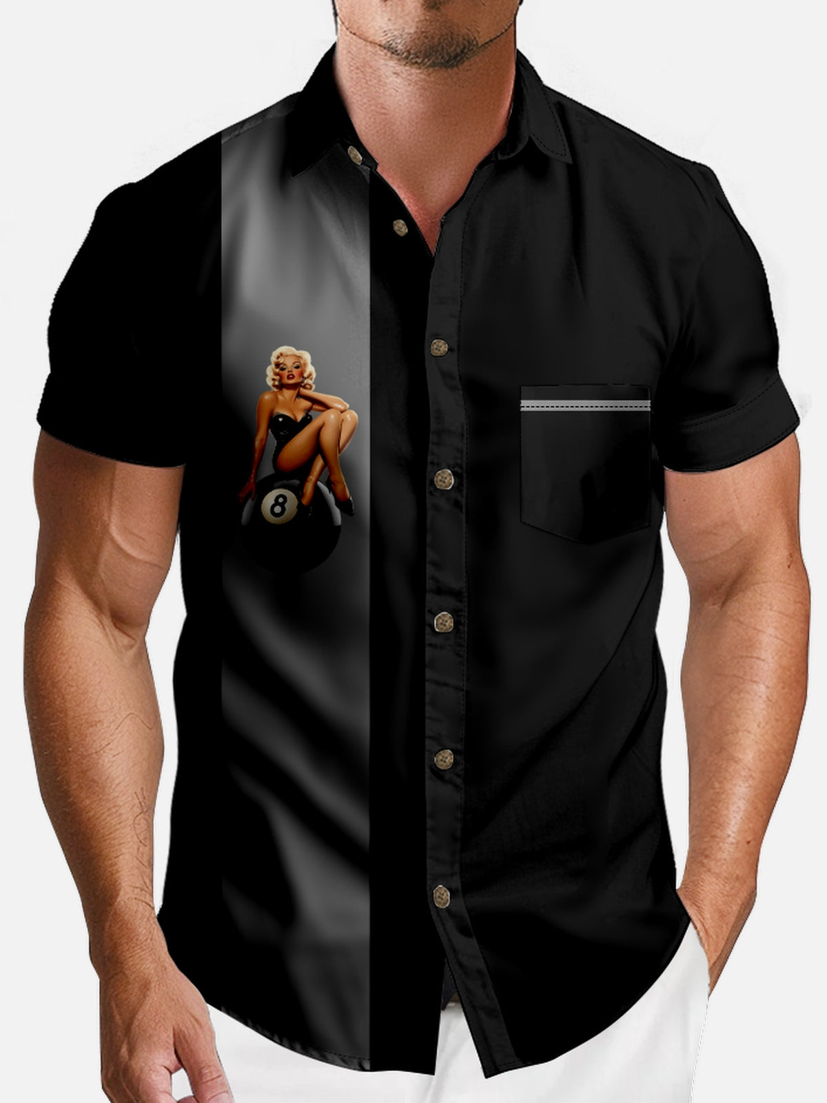 Men's Pin-Up Pool Short Sleeve Shirt
