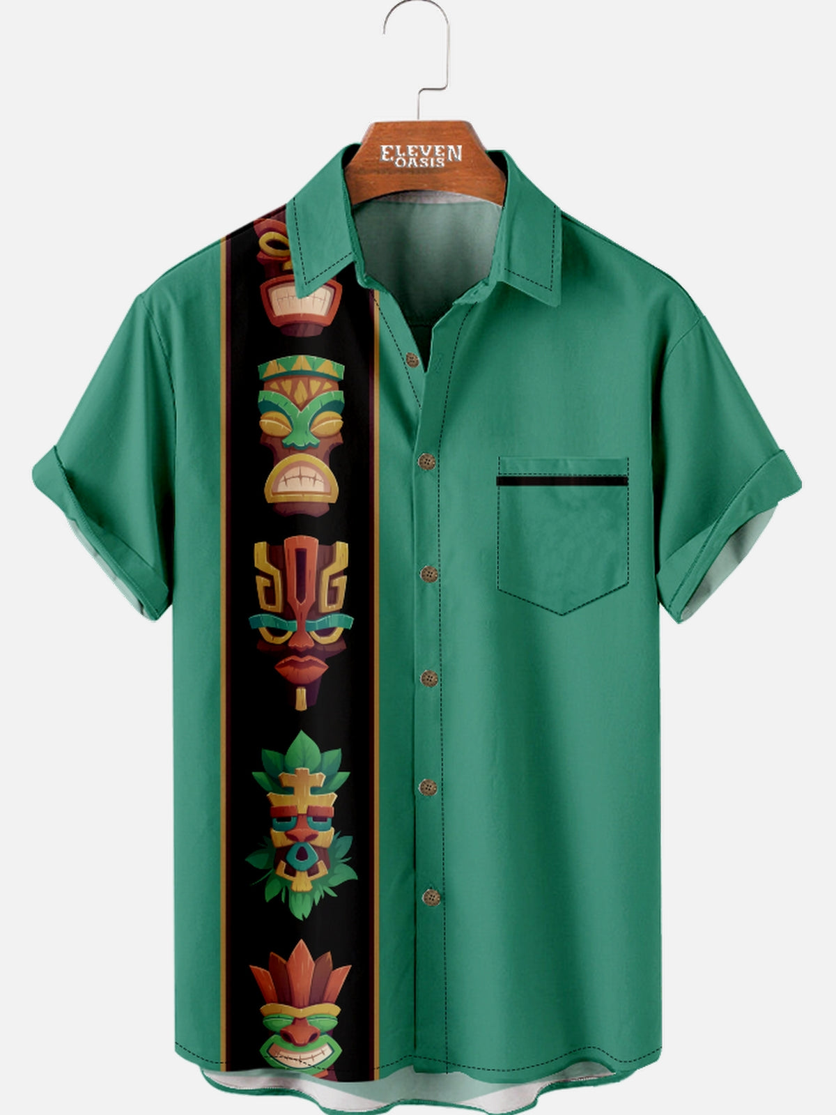 Men's Totem Mask Short Sleeve Shirt Eleven Oasis