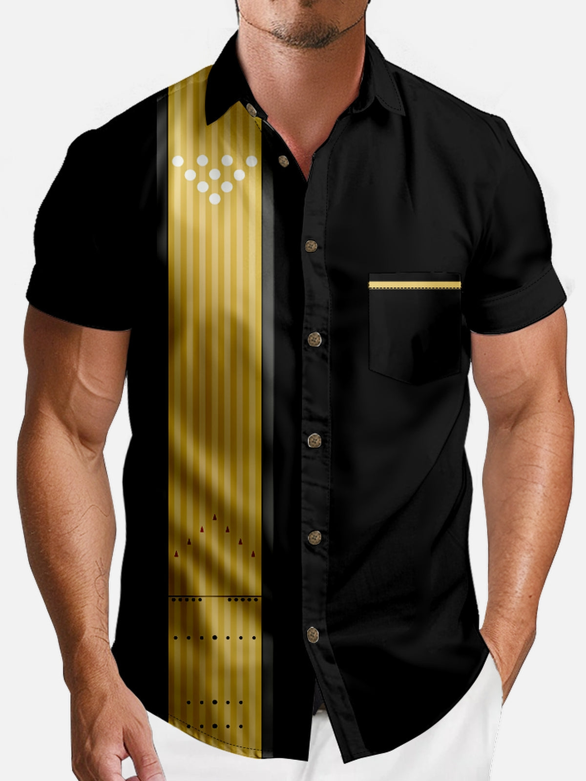 Men's Dot Stripe Short Sleeve Shirt Eleven Oasis