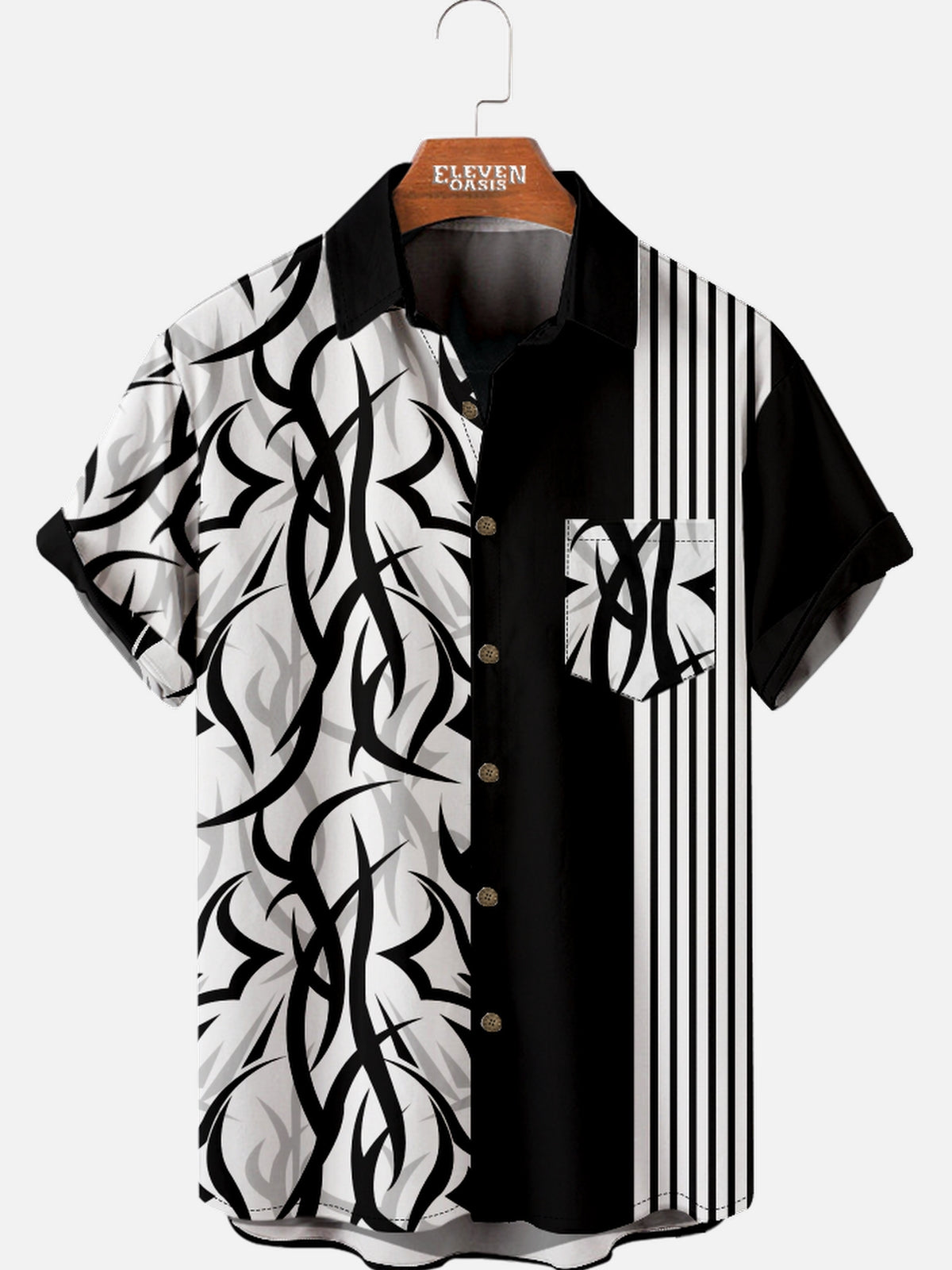 Men's Tribal Stripe Short Sleeve Shirt Eleven Oasis