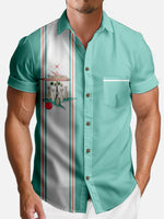 Men's Cat-Like Bowling Pins Short Sleeve Shirt Eleven Oasis