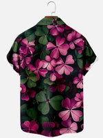 Men's St. Patrick's Day Tropical Clover Short Sleeve Shirt Eleven Oasis