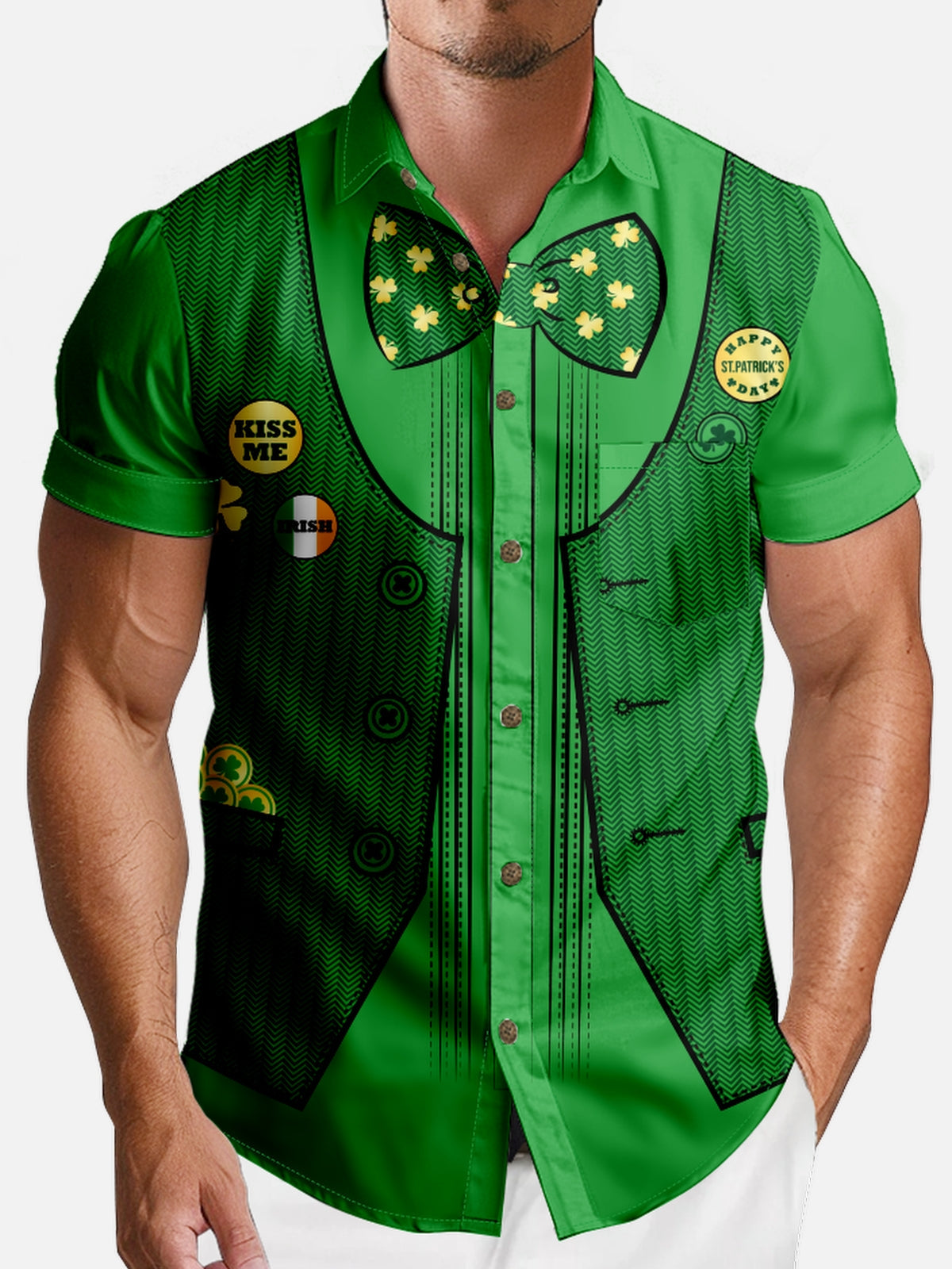 Men's St. Patrick's Day Irish Charmer Short Sleeve Shirt Eleven Oasis