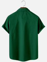 Men's St. Patrick's Day Clover with Irish and American Flags Short Sleeve Shirt Eleven Oasis