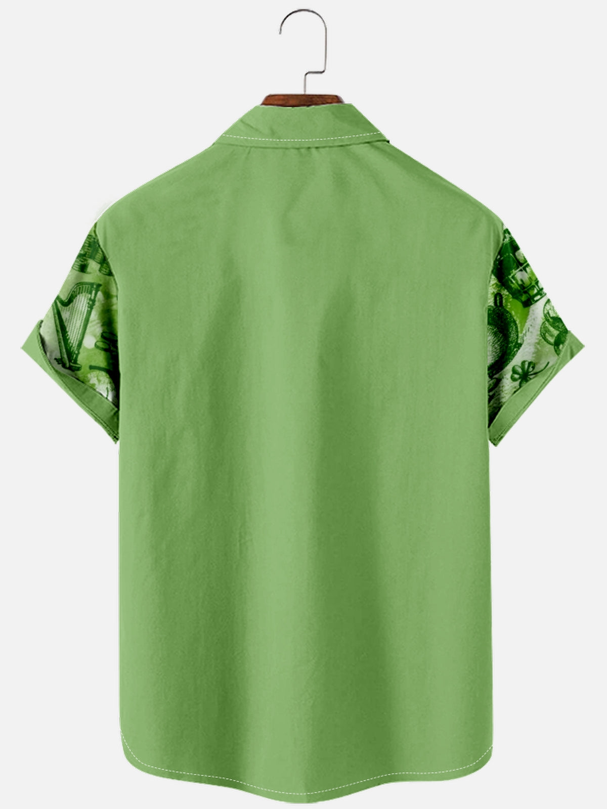 Tall Men's St. Patrick's Day Cocktail Pin-Up Bowling Short Sleeve Shirt Eleven Oasis