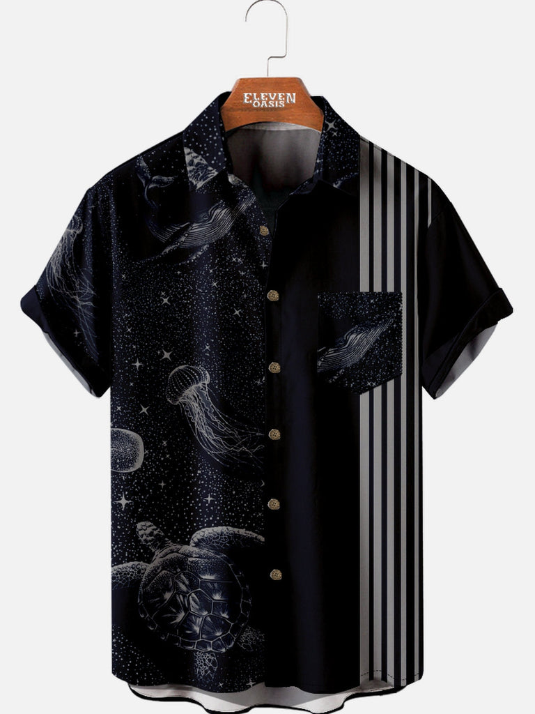 Men's Hawaii Marine Life Short Sleeve Shirt Eleven Oasis