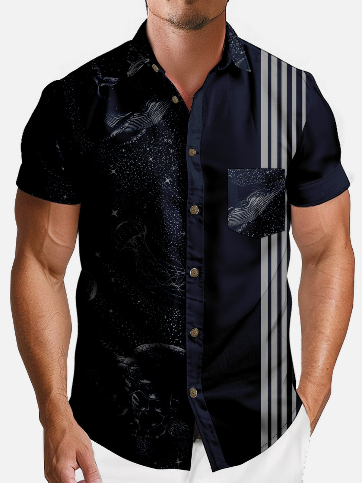 Men's Hawaii Marine Life Short Sleeve Shirt Eleven Oasis