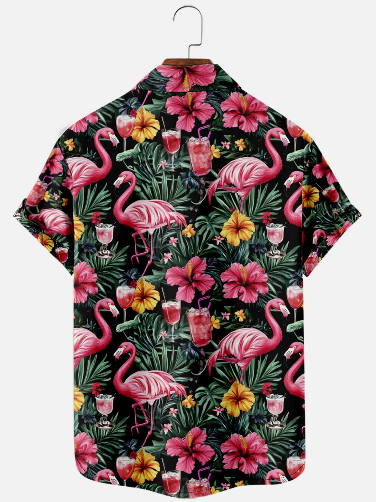 Men's Hawaii Tropical Flamingo And Flora Short Sleeve Shirt Eleven Oasis