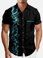 Men's Hawaiian Tropical Night Floral Short Sleeve Shirt Eleven Oasis
