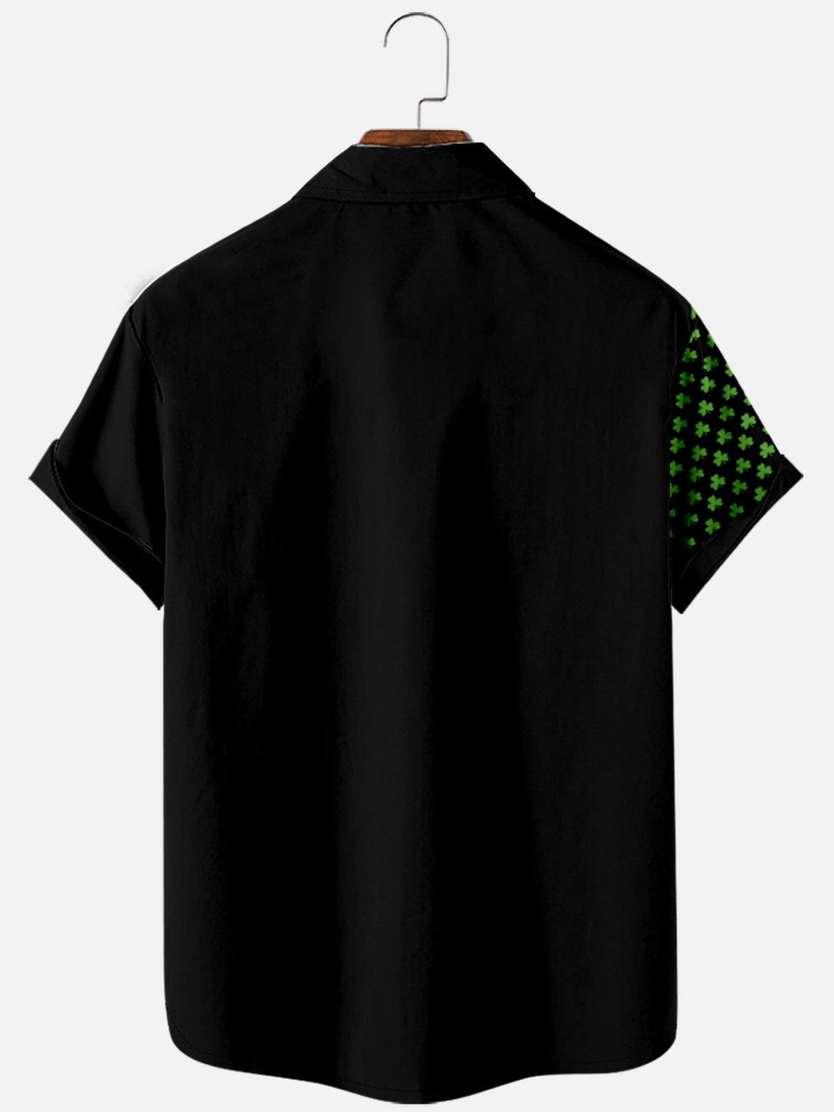 Men's St. Patrick's Day Clover Half Stripe Short Sleeve Shirt Eleven Oasis