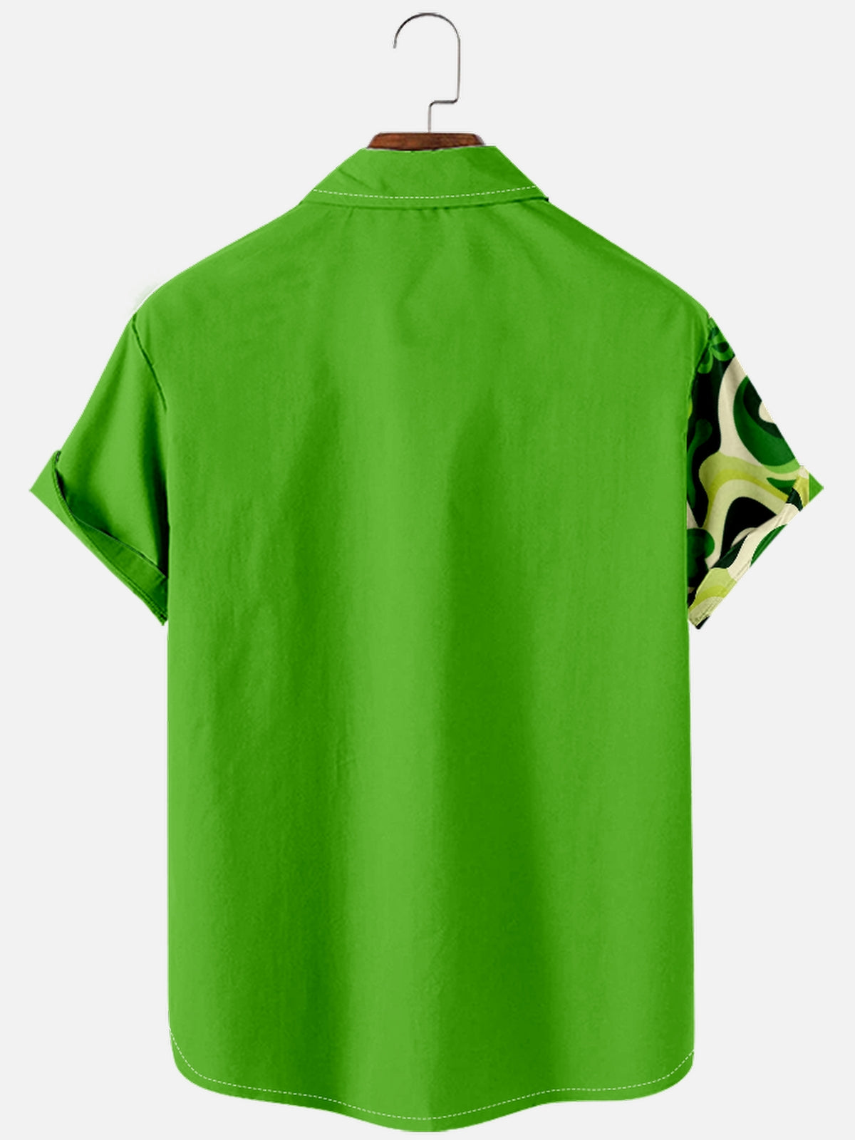 Men's St. Patrick's Day Clover Stripes Short Sleeve Shirt Eleven Oasis