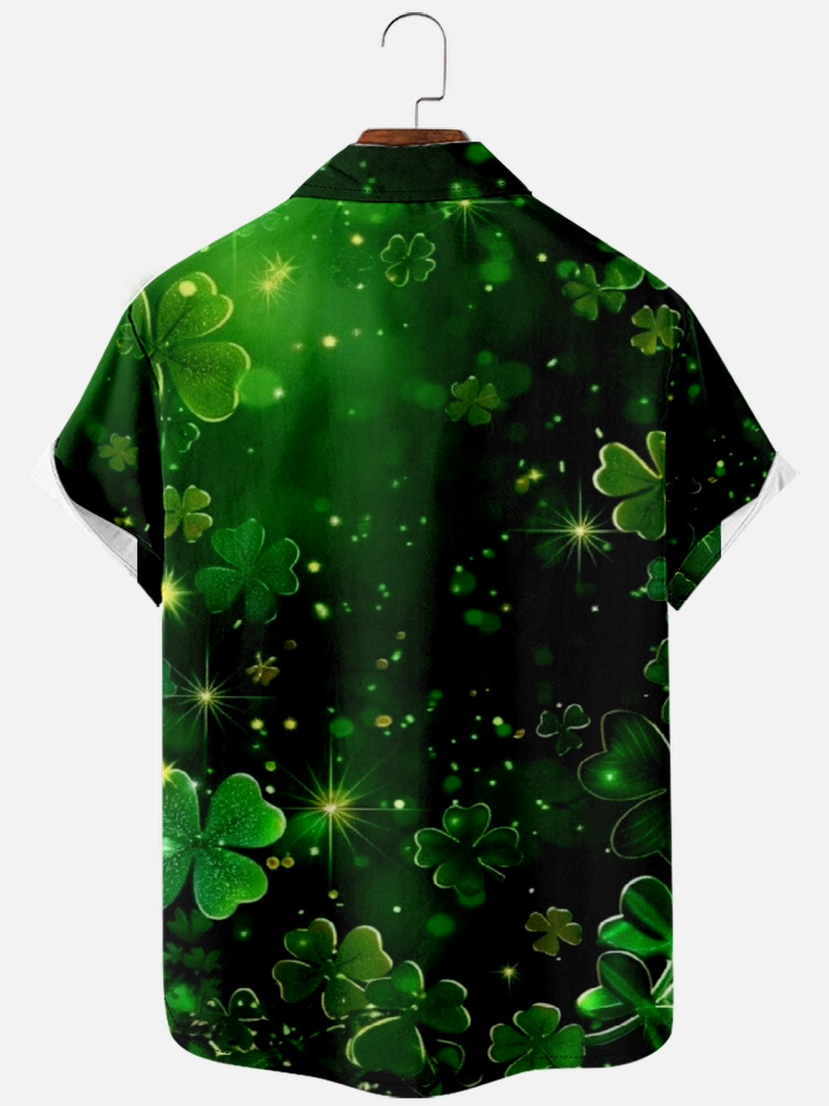 Men's St. Patrick's Day Sparkling Clover Short Sleeve Shirt Eleven Oasis