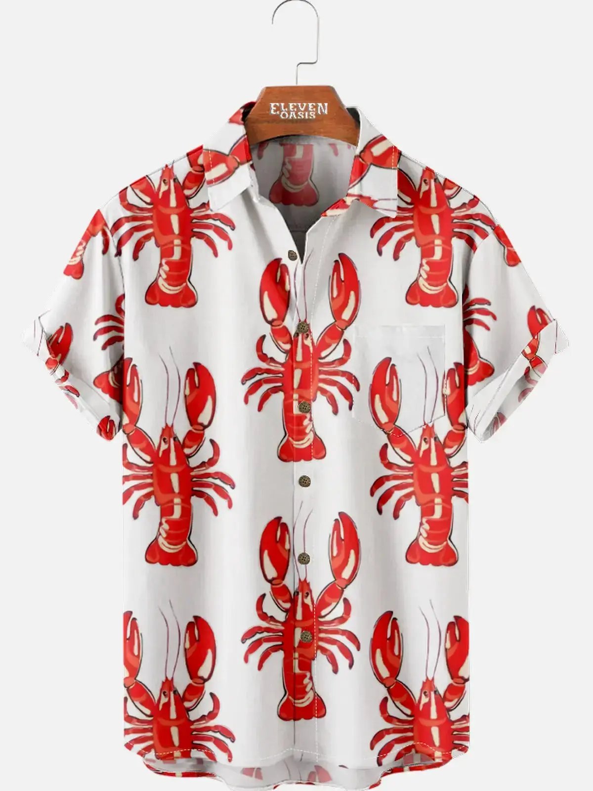 Mardi Gras Lobster Print Men's Shirt ElevenOasis