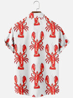Mardi Gras Lobster Print Men's Shirt ElevenOasis