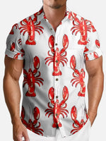 Mardi Gras Lobster Print Men's Shirt ElevenOasis