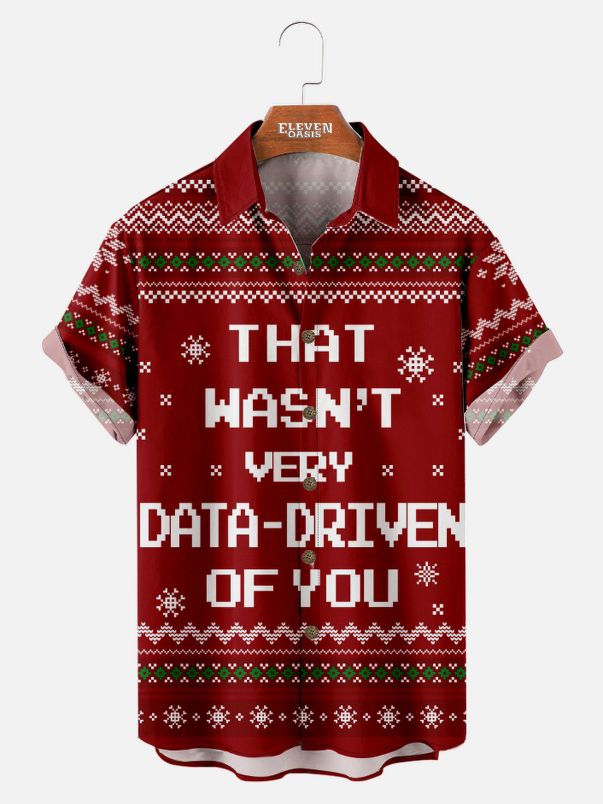 Men's Data-Driven Holiday Short Sleeve Shirt Eleven Oasis