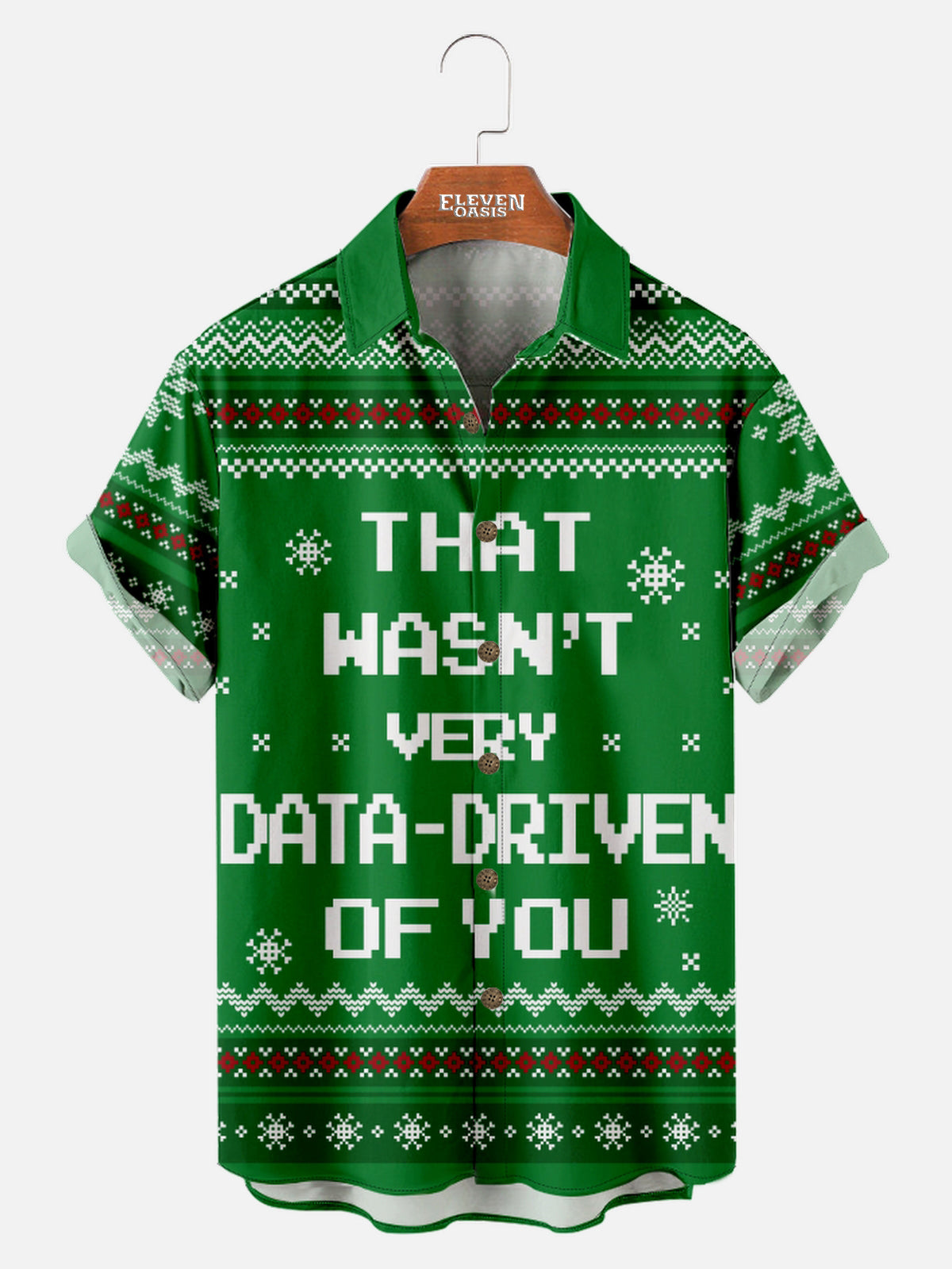 Men's Data-Driven Holiday Short Sleeve Shirt Eleven Oasis