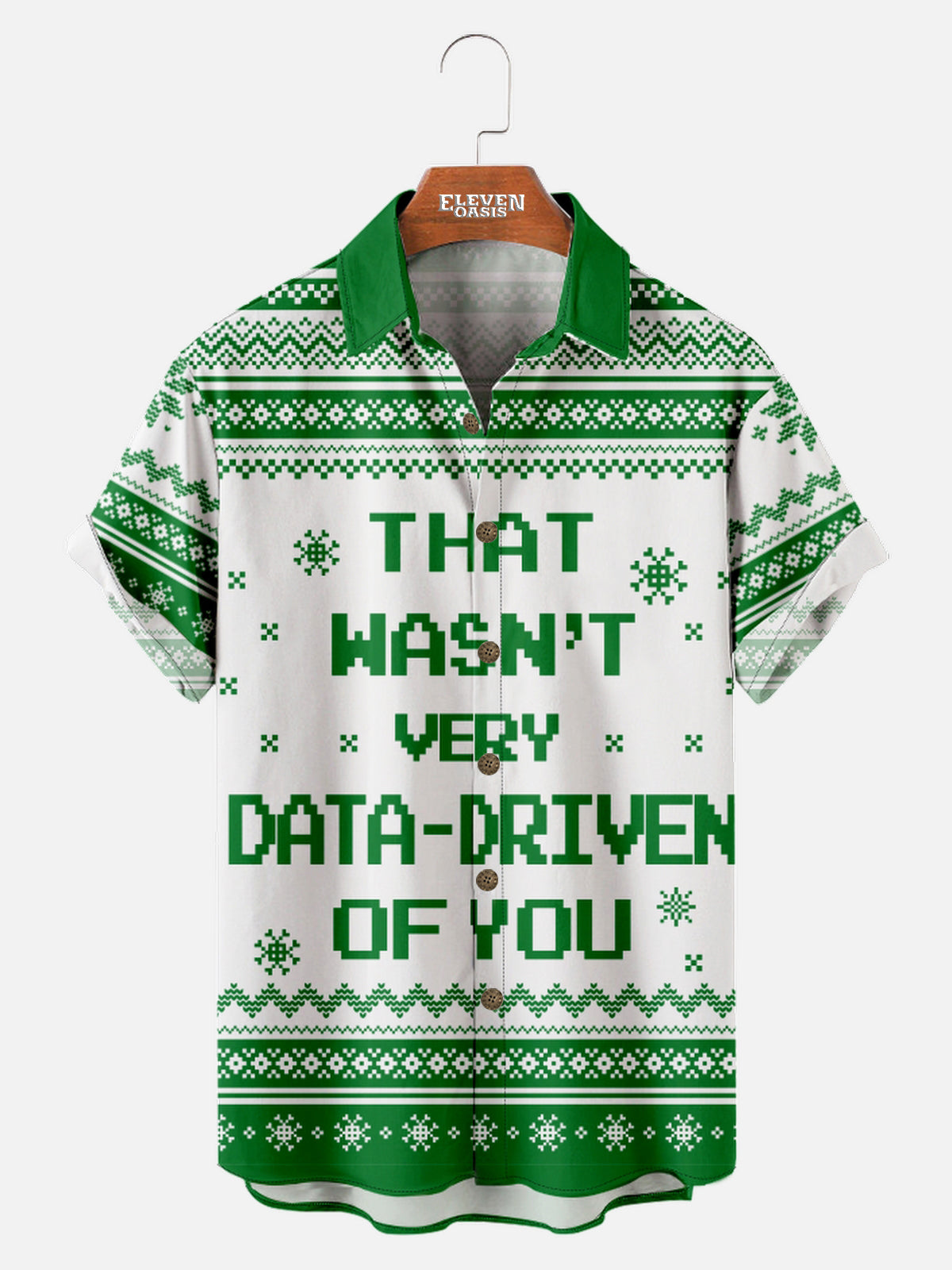 Men's Data-Driven Holiday Short Sleeve Shirt Eleven Oasis