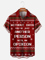 Men's Data-Driven Christmas Opinion Short Sleeve Shirt Eleven Oasis
