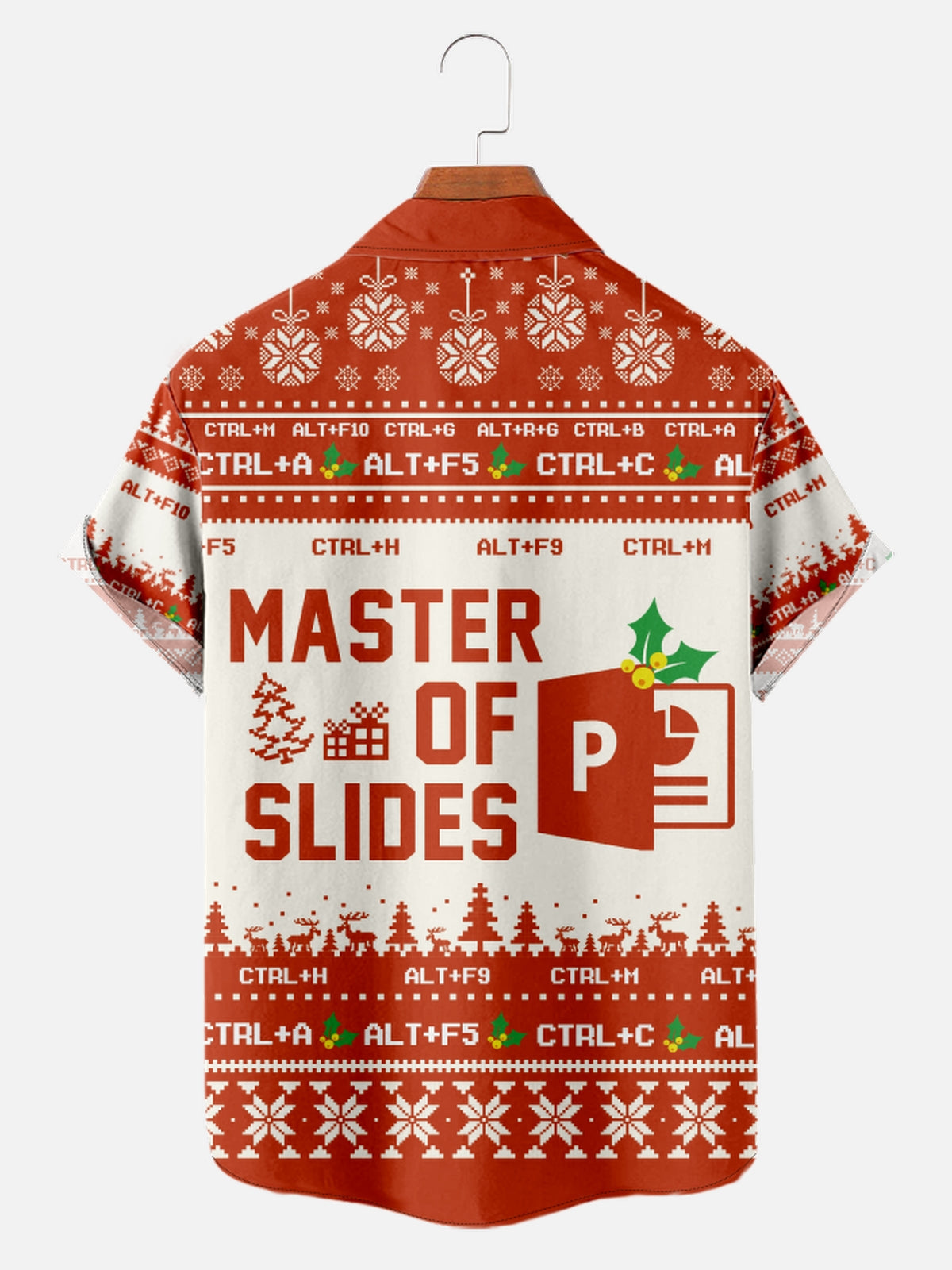 Men's Master of Slides Microsoft PowerPoint Christmas Short Sleeve Shirt Eleven Oasis