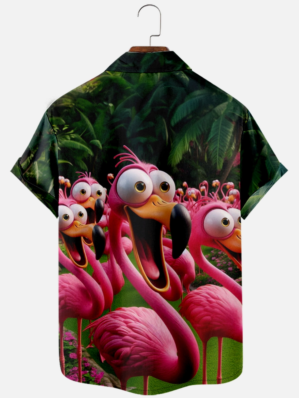 Men's Vacation Flamingo Short Sleeve Shirt Eleven Oasis