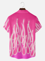 Men's Hot Rod Flame Pattern Short Sleeve Shirt Eleven Oasis
