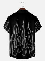 Men's Hot Rod Flame Pattern Short Sleeve Shirt Eleven Oasis