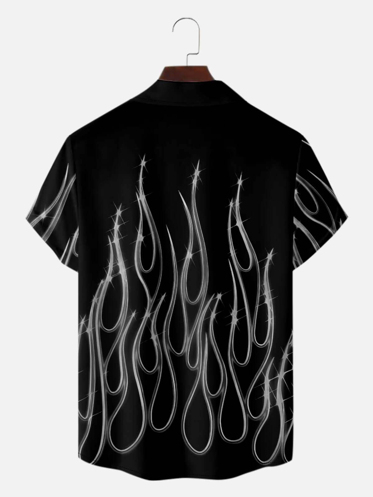 Men's Hot Rod Flame Pattern Short Sleeve Shirt Eleven Oasis