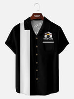 Men's Custom Bowling Team Camp Collar Shirt - Personalized Resort Style Eleven Oasis