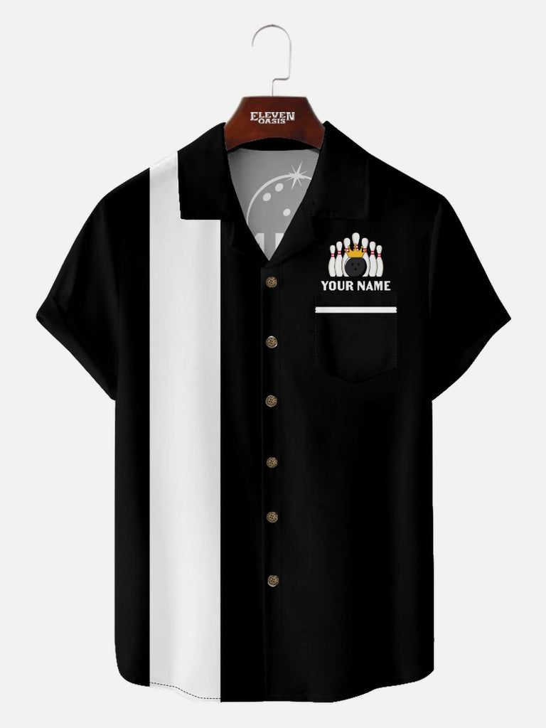 Men's Custom Team Camp Collar Short Sleeve Shirts - Personalized Team Names Resort Style Eleven Oasis