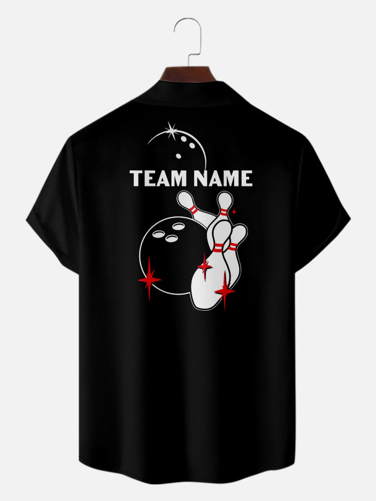 Men's Custom Team Camp Collar Short Sleeve Shirts - Personalized Team Names Resort Style Eleven Oasis