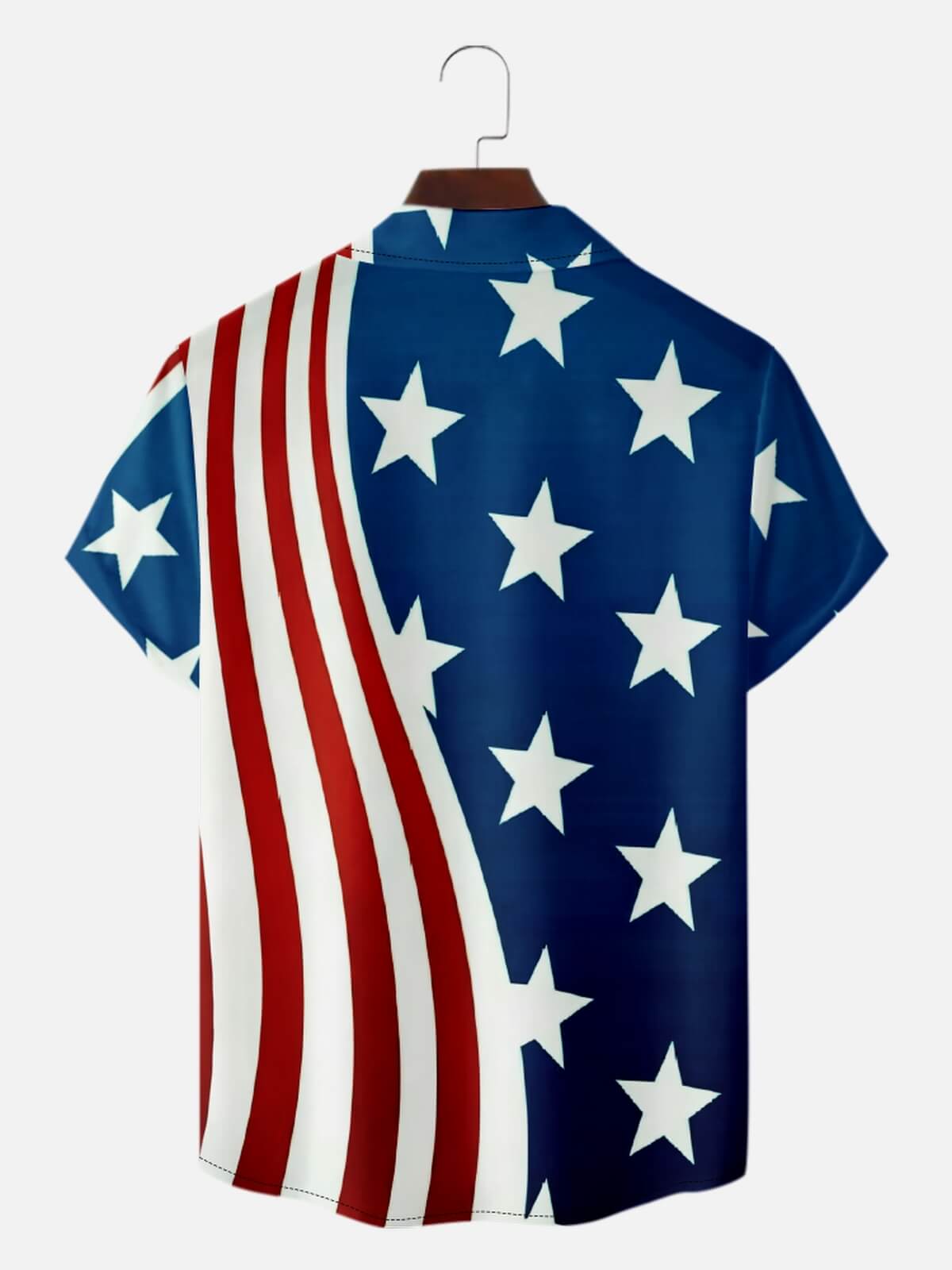 Men’s Faith Camp Collar Short Sleeve Shirt American Pride Flag Cross Eleven Oasis