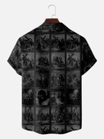 Men's Faith Camp Collar Jesus Story Cross Biblical Art Short Sleeve Shirt Eleven Oasis