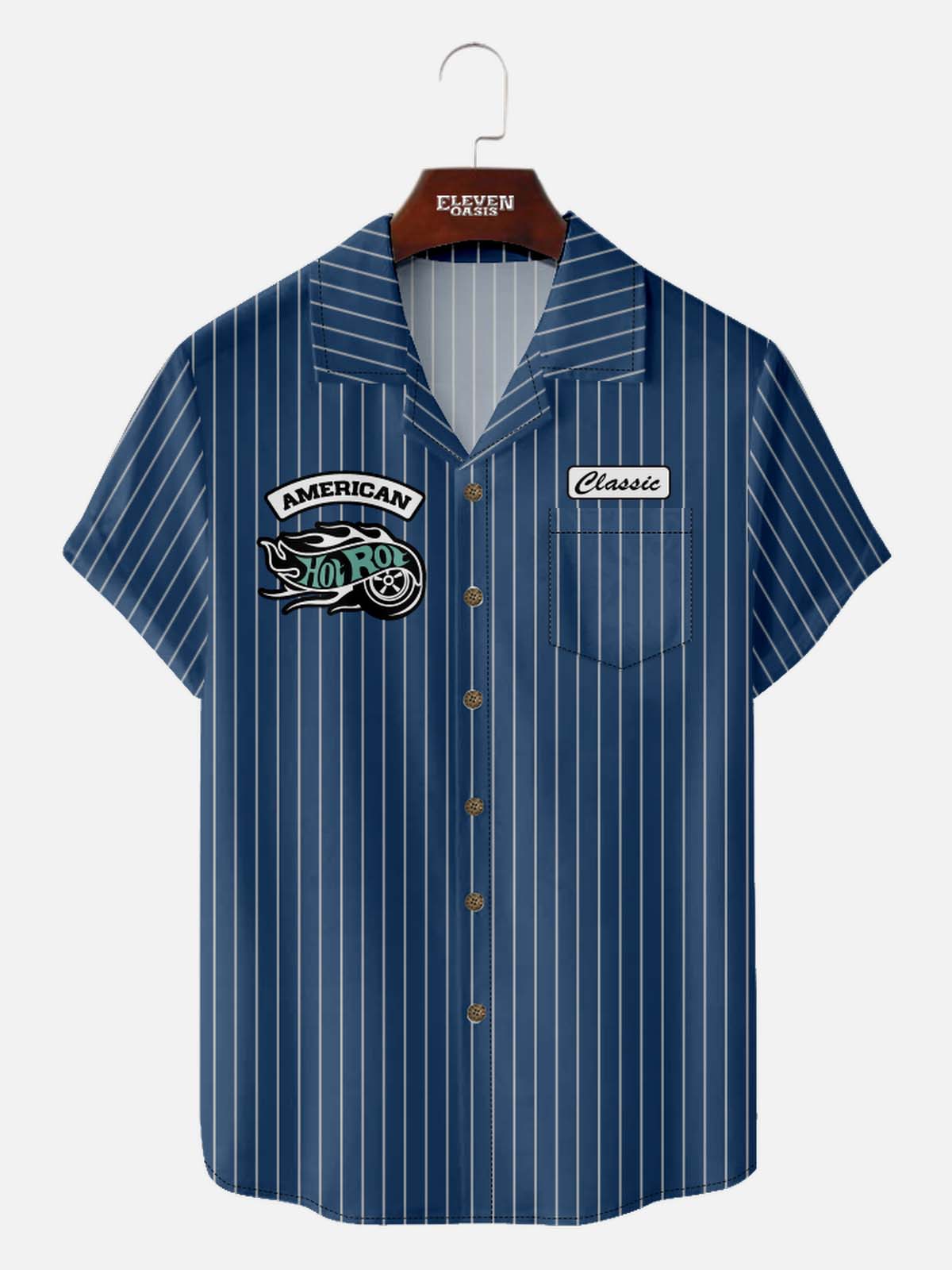 Men's Classic Hot Rod Mechanic Short Sleeve Shirt Eleven Oasis