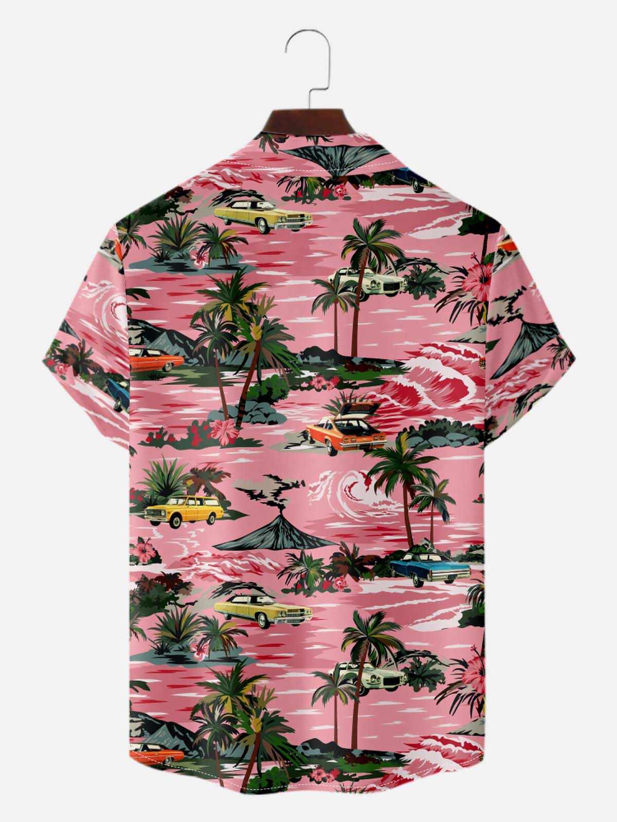 Men’s Vacation Camp Collar Short Sleeve Shirt Beachside Cruiser Palm Eleven Oasis