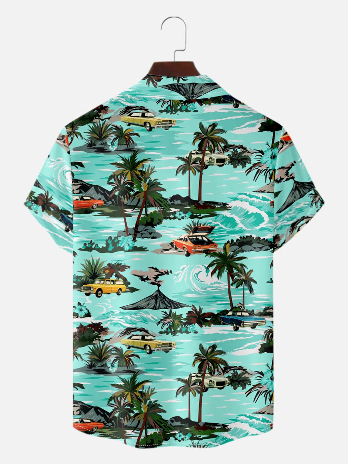 Men’s Vacation Camp Collar Short Sleeve Shirt Beachside Cruiser Palm Eleven Oasis