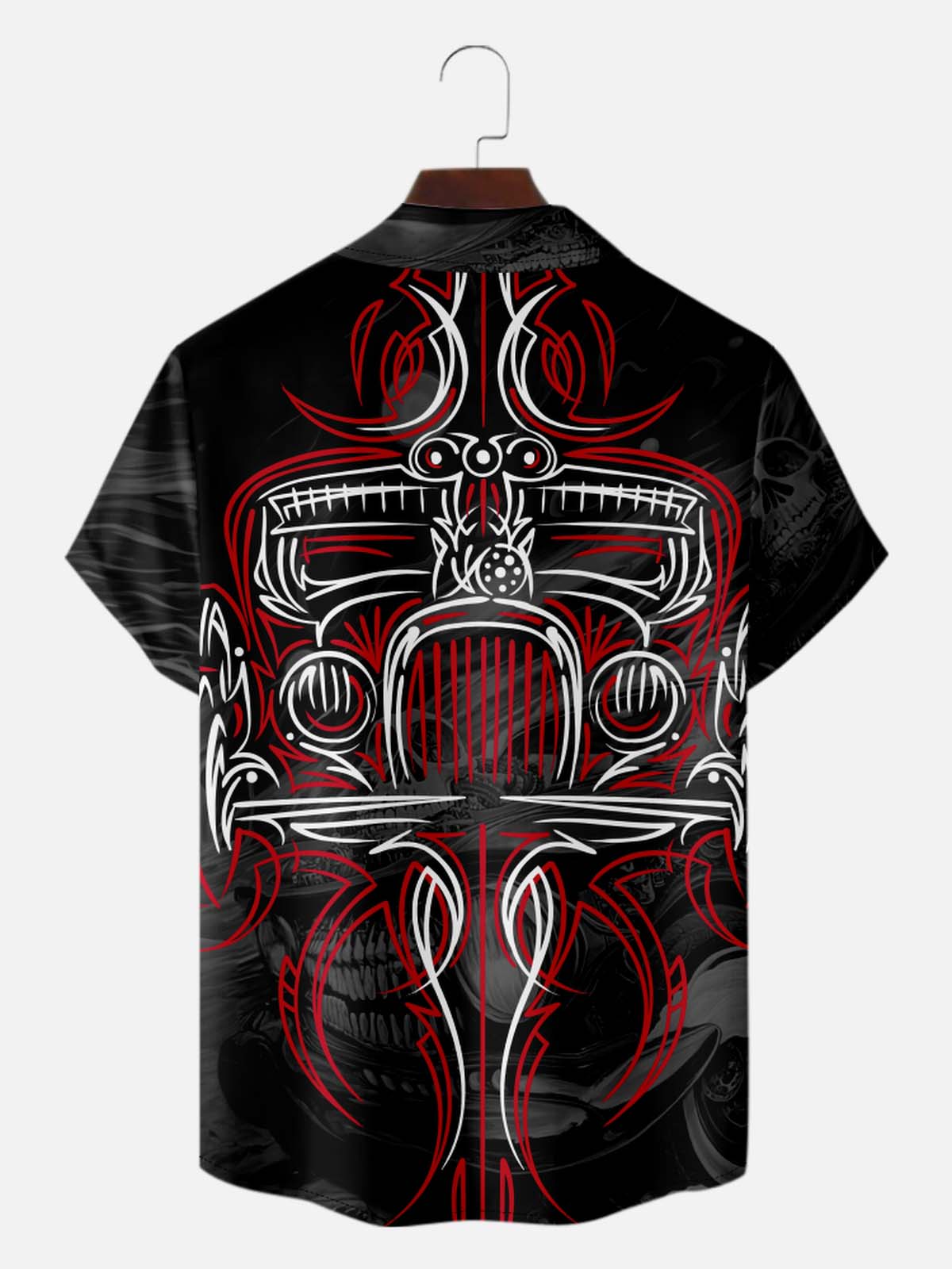 Men’s HotRod & Automotive Camp Collar Short Sleeve Shirt Velocity Stripe Hotrod Speed Lines Eleven Oasis