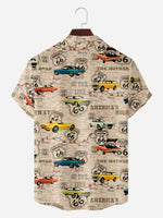 Men's Route 66 Classic Car Map Short Sleeve Shirt Eleven Oasis